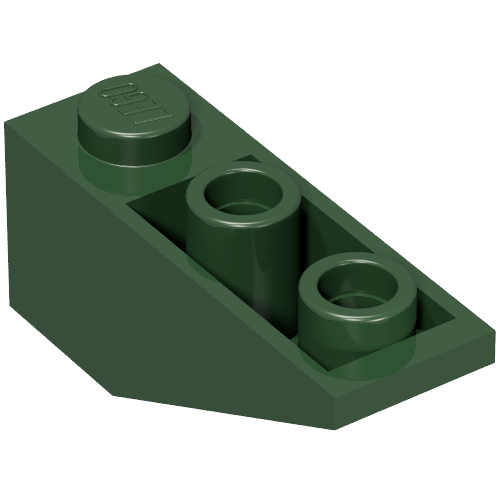 Lego Brick Sloped Inverted 34° 3 x 1 with Internal Stopper / Dark Green