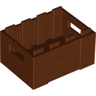 Box / Crate with Handholds 3 x 4 x 1 2/3 / Reddish Brown
