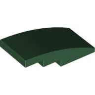Brick Curved 4 x 2 No Studs / Dark Green