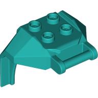 Lego Plate Special, 2 x 2 Studs and Handle, Closed Ends (Mech Chest Plate / Armor) / Dark Turquoise