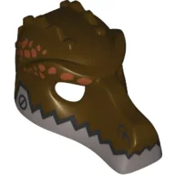 Mask Crocodile with Silver Lower Jaw Print / Dark Brown