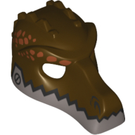 Lego Mask Crocodile with Silver Lower Jaw Print / Dark Brown