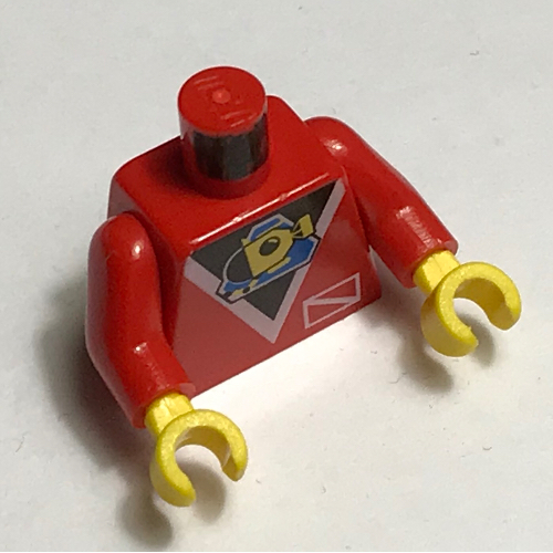 Lego Torso Divers Submarine Logo Print, Red Arms, Yellow Hands / Red