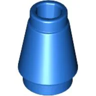 Cone 1 x 1 [Top Groove] / Blue