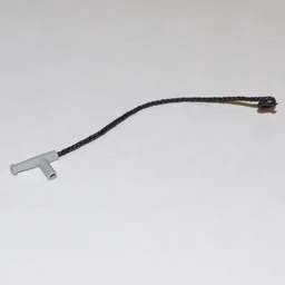 Minifig Hose Nozzle Simple with 13L Black String / Light Gray