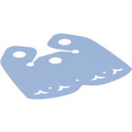 Lego Neckwear Cape, Short, Curved Bottom, 3 Top Holes and Heart Shaped Holes / Bright Light Blue