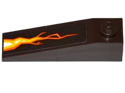Slope 18 4 x 1 with Orange Cracks and Lava Pattern (Sticker) - Set 70321
