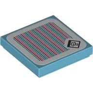Tile 2 x 2 with Question Mark Box and Barcode Print (Sticker) / Medium Azure