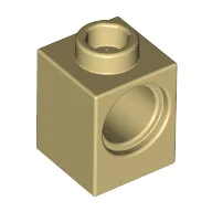 Technic Brick 1 x 1 with Pin Hole / Tan