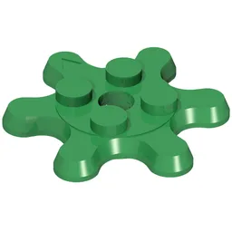 Plate Special 2 x 2 Splat Gear, 6 Teeth / Green