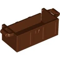 Treasure Chest Bottom with Rear Slots, No Groove / Reddish Brown