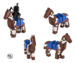 Maxi Figure brown - white horse with indian blue saddle