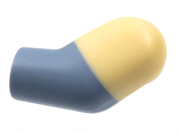 Lego Arm, Left with Molded Tan Short Sleeve  Pattern / Sand Blue