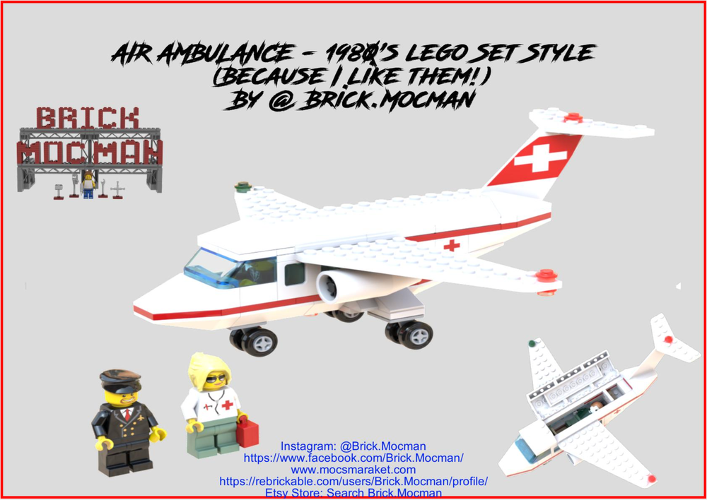 Lego 1980's Style - Air Ambulance