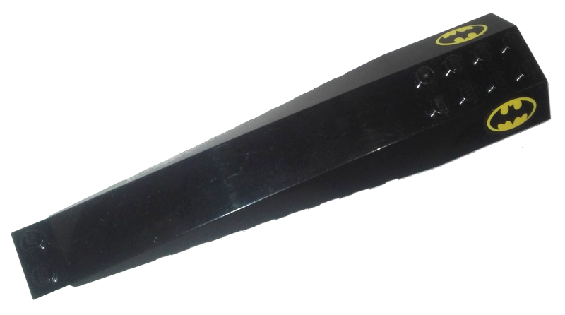 Lego Wedge 16 x 4 Triple Curved with Reinforcements with Batman Logo Pattern on Both Sides (Stickers) - Set 7779