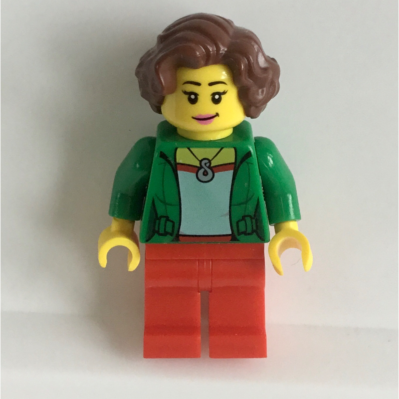 Lego Green Torso, Red Legs, Reddish Brown Hair