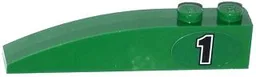 Slope, Curved 6 x 1 with 2 Studs with Black Number 1 Pattern Model Right Side (Sticker) - Set 60053
