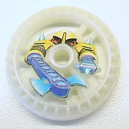 Technic Disc 5 x 5 Notched, Axer Print / Glow In Dark Opaque