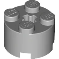 Brick Round 2 x 2 with Axle Hole / Light Bluish Gray