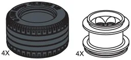 Large Lawn Tire & Hub (4 tires 4 hubs)