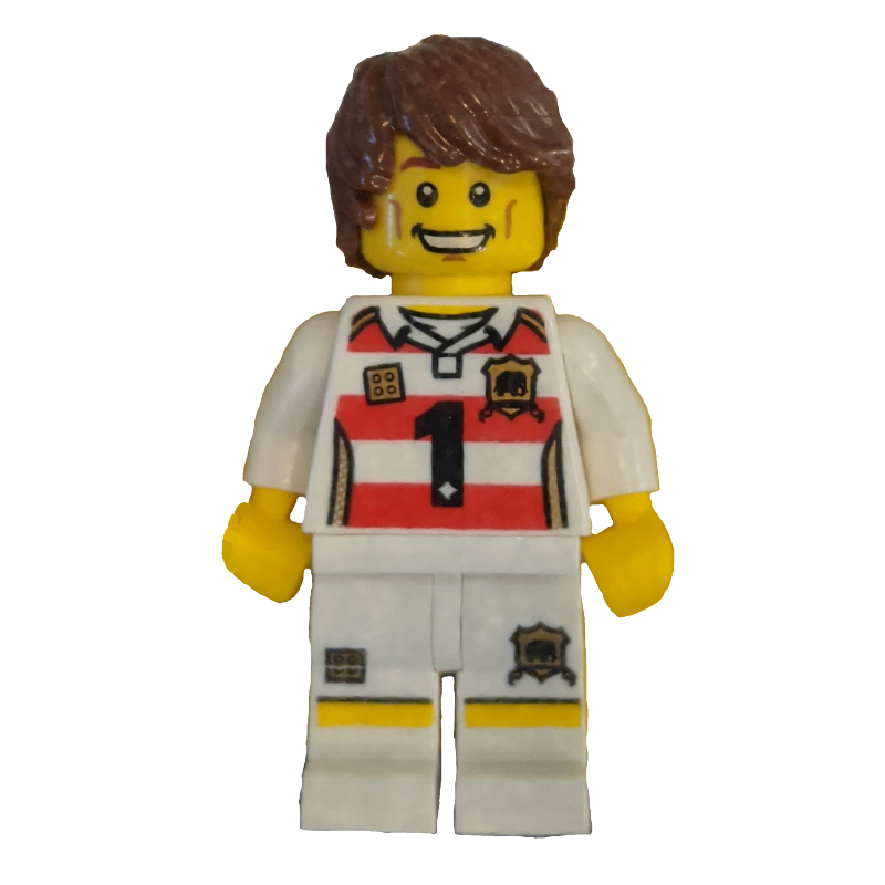 Lego White Torso, White Legs, Reddish Brown Hair