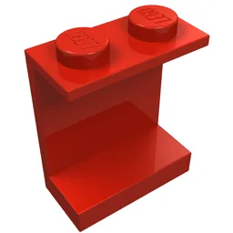 Panel 1 x 2 x 2 [Solid Studs] / Red