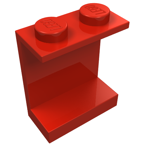 Lego Panel 1 x 2 x 2 [Solid Studs] / Red