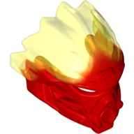 Large Figure Mask of Fire (Unity) with Marbled Trans-Neon Green Pattern / Red