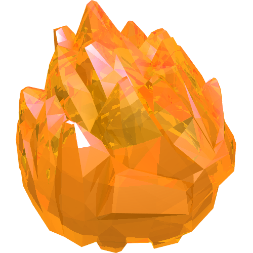 Lego Head Special, Rock Monster, Jaw Upper [Type 2] / Trans-Orange