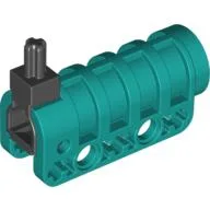 Launcher, Technic Competition Cannon, Round Bottom with Black Ends / Dark Turquoise