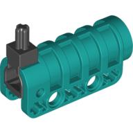 Lego Launcher, Technic Competition Cannon, Round Bottom with Black Ends / Dark Turquoise