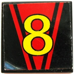 Tile 2 x 2 with Number 8 Pattern (Sticker) - Set 8818