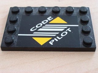 Lego Tile, Modified 4 x 6 with Studs on Edges with Code Pilot Pattern (Sticker) - Set 8479