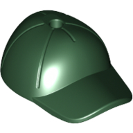 Lego Hat / Cap Short Curved Bill with Seams and Hole on Top / Dark Green