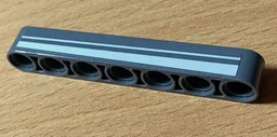 Technic, Liftarm Thick 1 x 7 with 2 White Stripes Pattern Model Left Side (Sticker) - Set 42078
