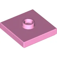 Plate Special 2 x 2 with Groove and Center Stud (Jumper) / Bright Pink