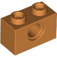 Lego Technic Brick 1 x 2 [1 Pin Hole] / Earth Orange