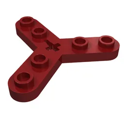 Technic Plate Rotor 3 Blade with Smooth Ends and 6 Studs (Propeller) / Dark Red