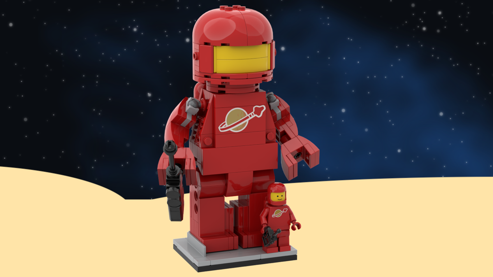 Lego Classic Space Reimagined: Upscaled Medium-Sized Figure (Brick Built)