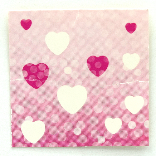 Lego Clikits Insert 4 x 4 with Hearts on Pink Background Print