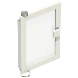 Door 1 x 4 x 5 Left with Trans-Clear Glass / White