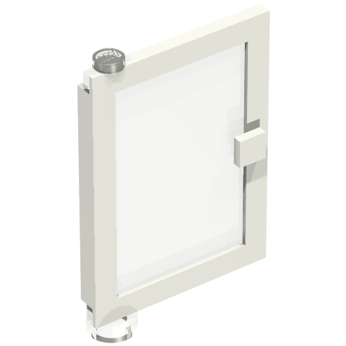 Lego Door 1 x 4 x 5 Left with Trans-Clear Glass / White
