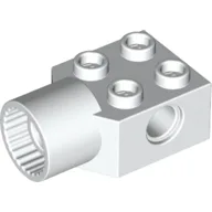 Technic Brick Special 2 x 2 with Pin Hole, Rotation Joint Socket / White