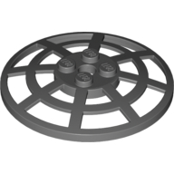 Lego Dish 6 x 6 Inverted, Radar / Webbed [Anti-studs at 90°] / Dark Bluish Gray