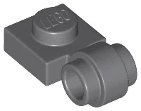 Plate Special 1 x 1 with Clip Light, Bar Hole [Thick Ring] / Dark Bluish Gray