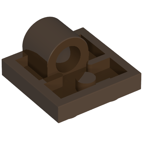 Lego Plate Special 2 x 2 with 1 Pin Hole [Split Underside Ribs] / Brown