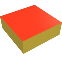 Tile 1 x 1 with Scala Red Top Print / Yellow