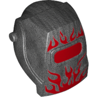 Lego Helmet Welding with Red Visor, Red Flames print