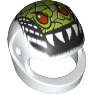 Lego Helmet, Standard with Lime Lizard Head Print [Nitro Nick] / White