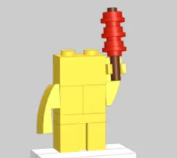 A little figure holding a stick of tanghulu